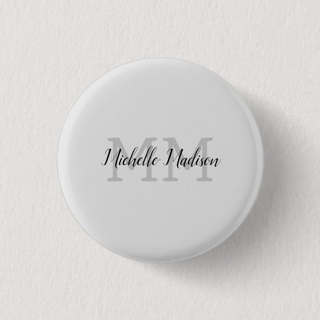 Monogrammed Modern Handwriting Name Initials 3 Cm Round Badge (Front)