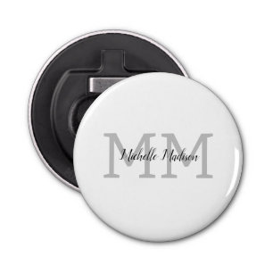 Monogrammed Modern Handwriting Name Initials Bottle Opener