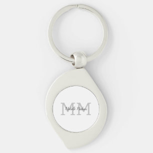 Monogrammed Modern Handwriting Name Initials Key Ring