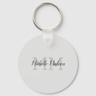 Monogrammed Modern Handwriting Name Initials Key Ring