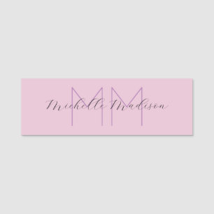 Monogrammed Modern Handwriting Name Initials Name Tag