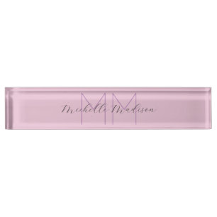 Monogrammed Modern Handwriting Name Initials Nameplate