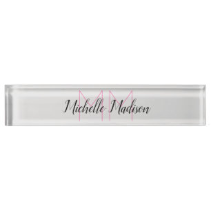 Monogrammed Modern Handwriting Name Initials Nameplate