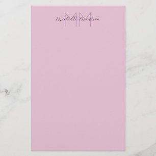 Monogrammed Modern Handwriting Name Initials Stationery