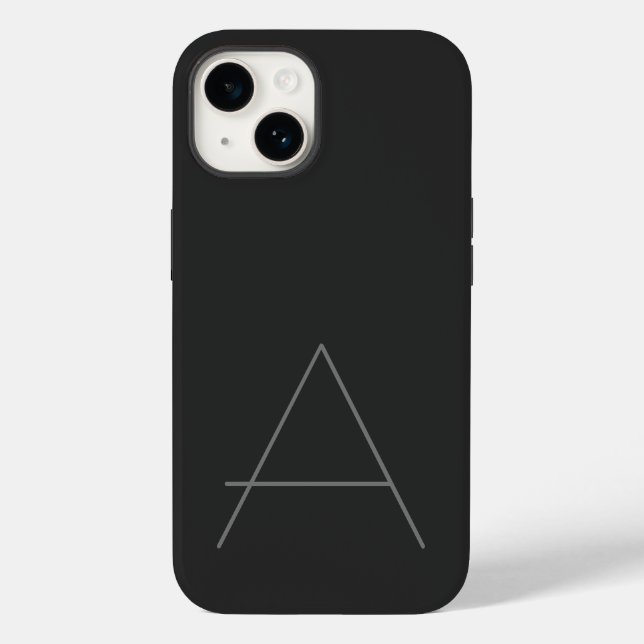 Monogrammed Modern Plain Initial Case-Mate iPhone Case (Back)
