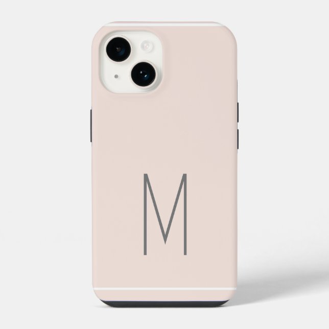 Monogrammed Modern Plain Initial iPhone Case (Back)