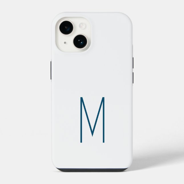 Monogrammed Modern Plain Initial iPhone Case (Back)