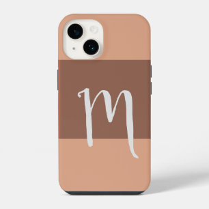 Monogrammed Modern Plain Initial Pastel iPhone 14 Case