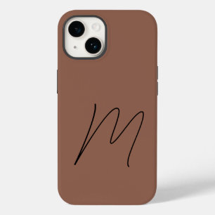 Monogrammed Modern Plain Initial Script Case-Mate iPhone 14 Case