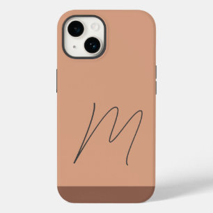 Monogrammed Modern Plain Initial Script Case-Mate iPhone 14 Case