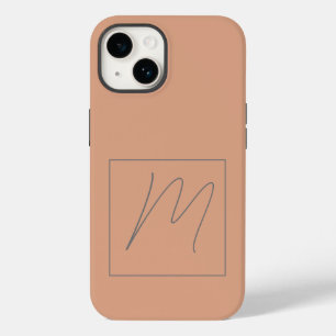 Monogrammed Modern Plain Initial Script Case-Mate iPhone 14 Case
