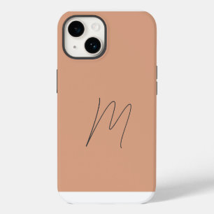 Monogrammed Modern Plain Initial Script iPhone 14 Case