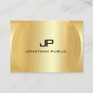 Monogrammed Modern Template Elegant Faux Gold Business Card