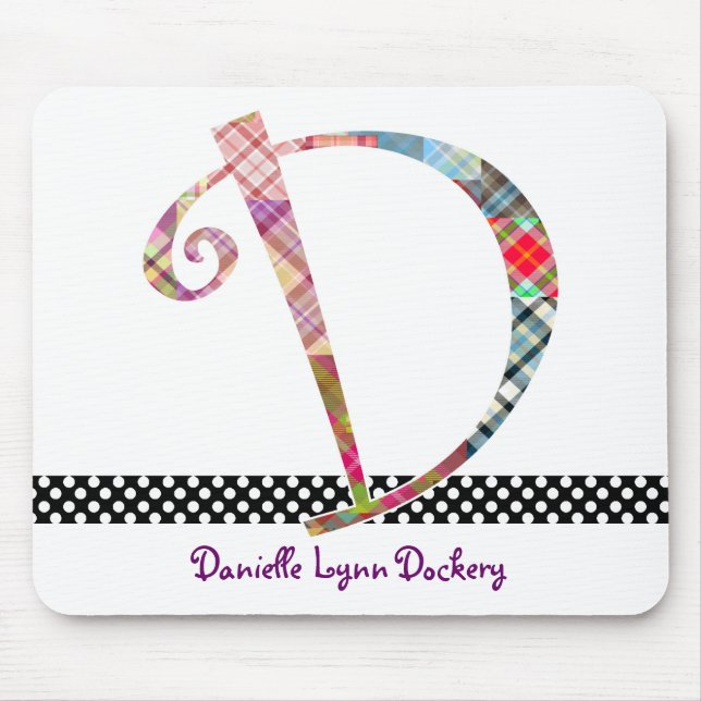 Monogrammed Mouse Pad - Letter D (Front)