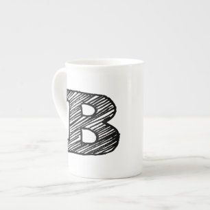 Monogrammed Mug: Letter "B" Bone China Mug
