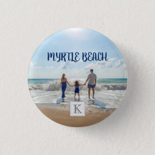 Monogrammed Myrtle Beach Souvenir Sand Surf Family 3 Cm Round Badge