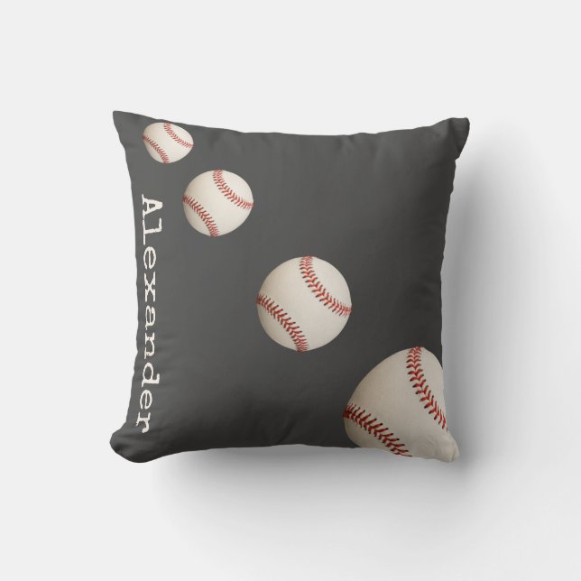 Monogrammed name baseball blue sports bathroom bat cushion (Front)