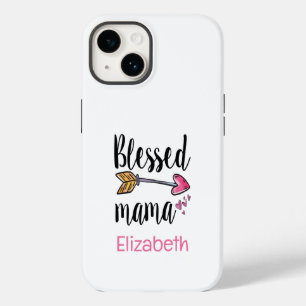 Monogrammed Name Blessed Mama Gift for Mum  Case-Mate iPhone 14 Case