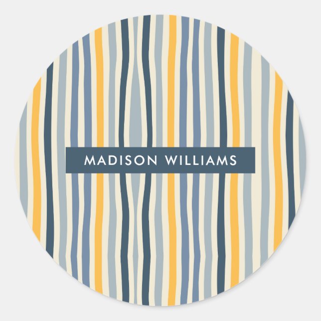 monogrammed,name, classic round sticker (Front)
