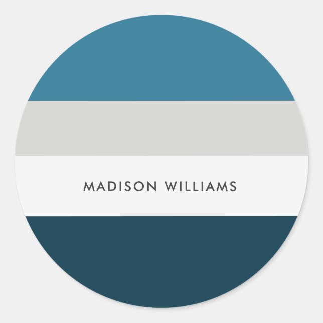 monogrammed,name, classic round sticker (Front)