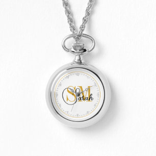 Monogrammed Name & Elegant Signature Watch