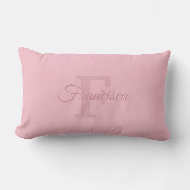 Monogrammed Name Template Initial Letter F Script Lumbar Cushion (Front)