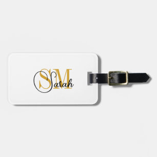 Monogrammed Name & Women Travel Luggage Tag