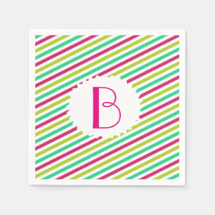 Monogrammed Napkins With Stripes