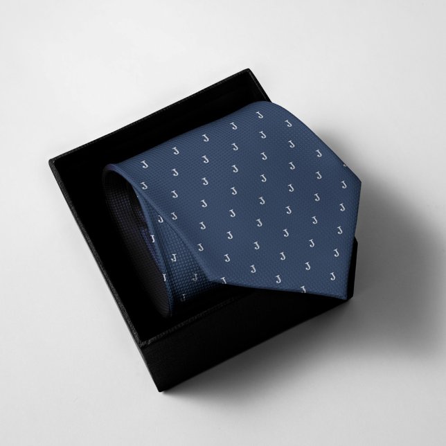 Monogrammed Navy Blue Tie (Creator Uploaded)