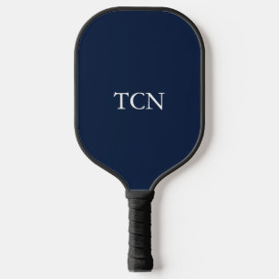 Monogrammed Navy Blue White Classic Gift Pickleball Paddle