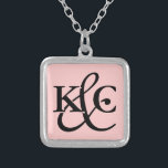 Monogrammed necklace with initial letters<br><div class="desc">Monogrammed necklace with initial letters. Cute gift idea for girlfriend,  wedding engagement,  valentine,  birthday,  valentines day etc. Typography design.</div>