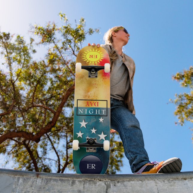 Monogrammed Night VS Day Skateboard (Outdoor 1)
