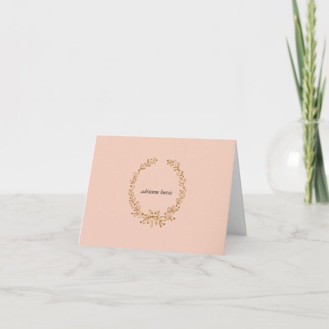 Monogrammed Note Card - Gold (Front)