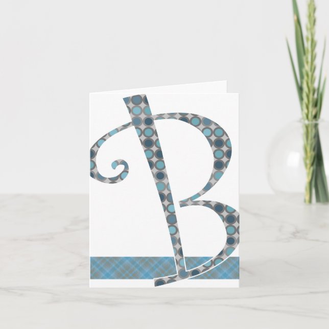 Monogrammed Note Card - Letter B (Front)
