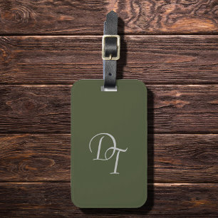 Monogrammed -  Olive  Luggage Tag