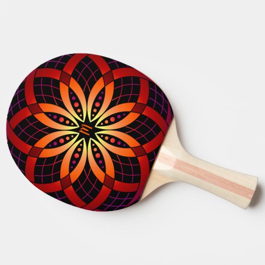 monogrammed ombre gradient geometric mandala ping pong paddle