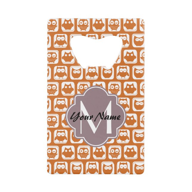 Monogrammed Orange Owls (Front)