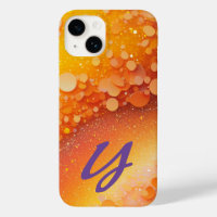 Monogrammed Orange Yellow Glitter