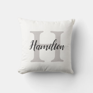 Monogrammed Outdoor Throw Pillow with Script Name