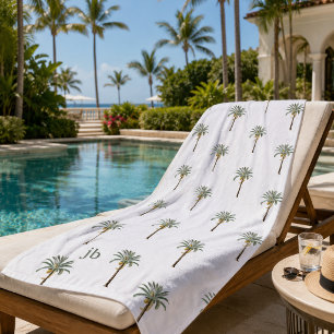 Monogrammed Palm Beach Chic Resort Stylish Towel