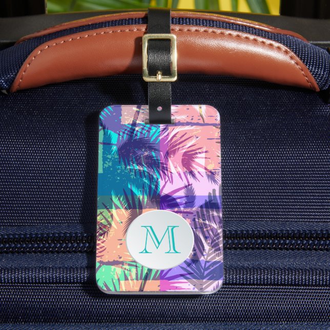 Monogrammed Palm Tree Luggage Tag (Front Insitu 2)