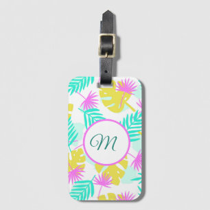 Monogrammed Pastel Paradise Luggage Tag