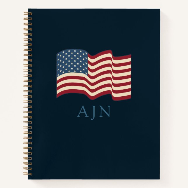Monogrammed Patriotic Sketchbook Journal  (Front)