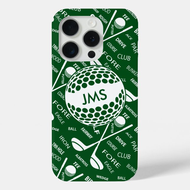 Monogrammed Pattern for the Golfer Case-Mate iPhone Case (Back)