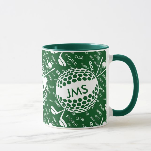 Monogrammed Pattern for the Golfer Mug (Right)