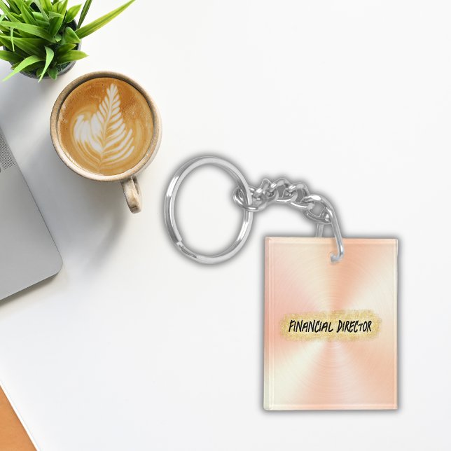 Monogrammed Peach and Gold Business | Key Ring (Creator Uploaded)