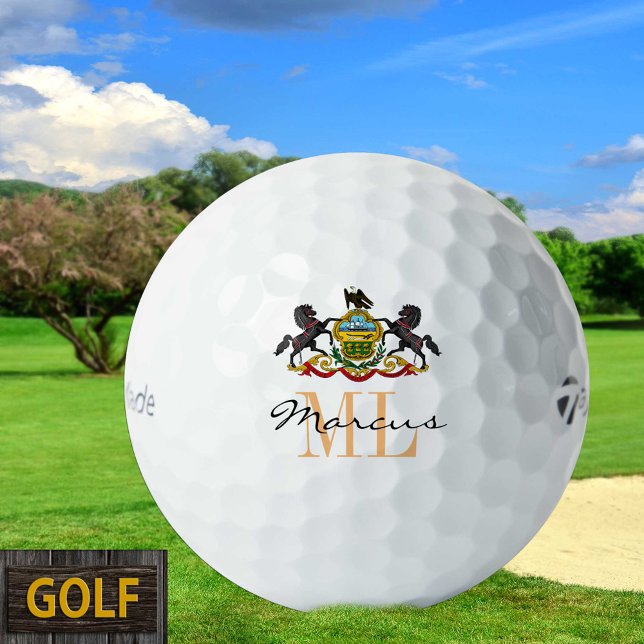 Monogrammed Pennsylvania Flag & Pennsylvania, USA Golf Balls (Creator Uploaded)