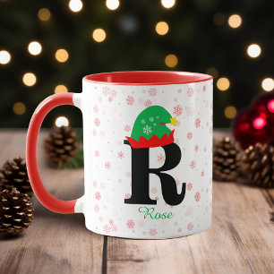 Monogrammed Personalise with Name Red Family Mug