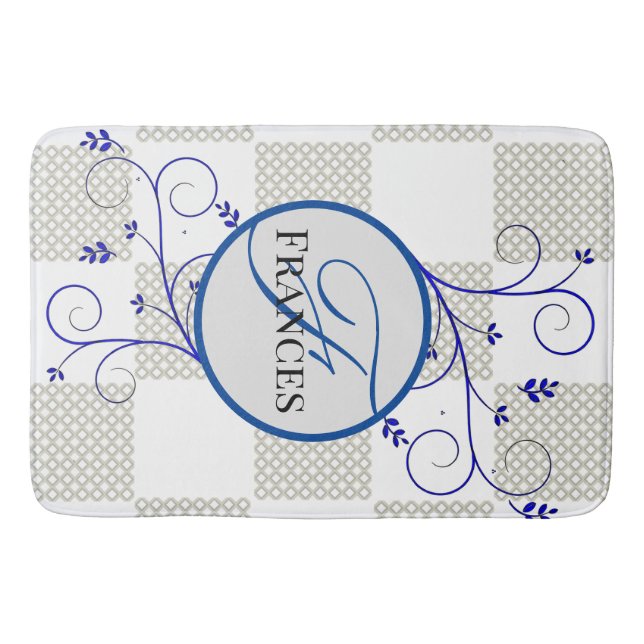 Monogrammed Personalised Bath Mat (Front)