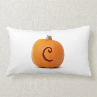 Monogrammed Personalised Fall Pumpkin Throw Pillow